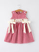 Mommy & Me Girl Dress – Dog Baseball Smocking Embroidery Outfit