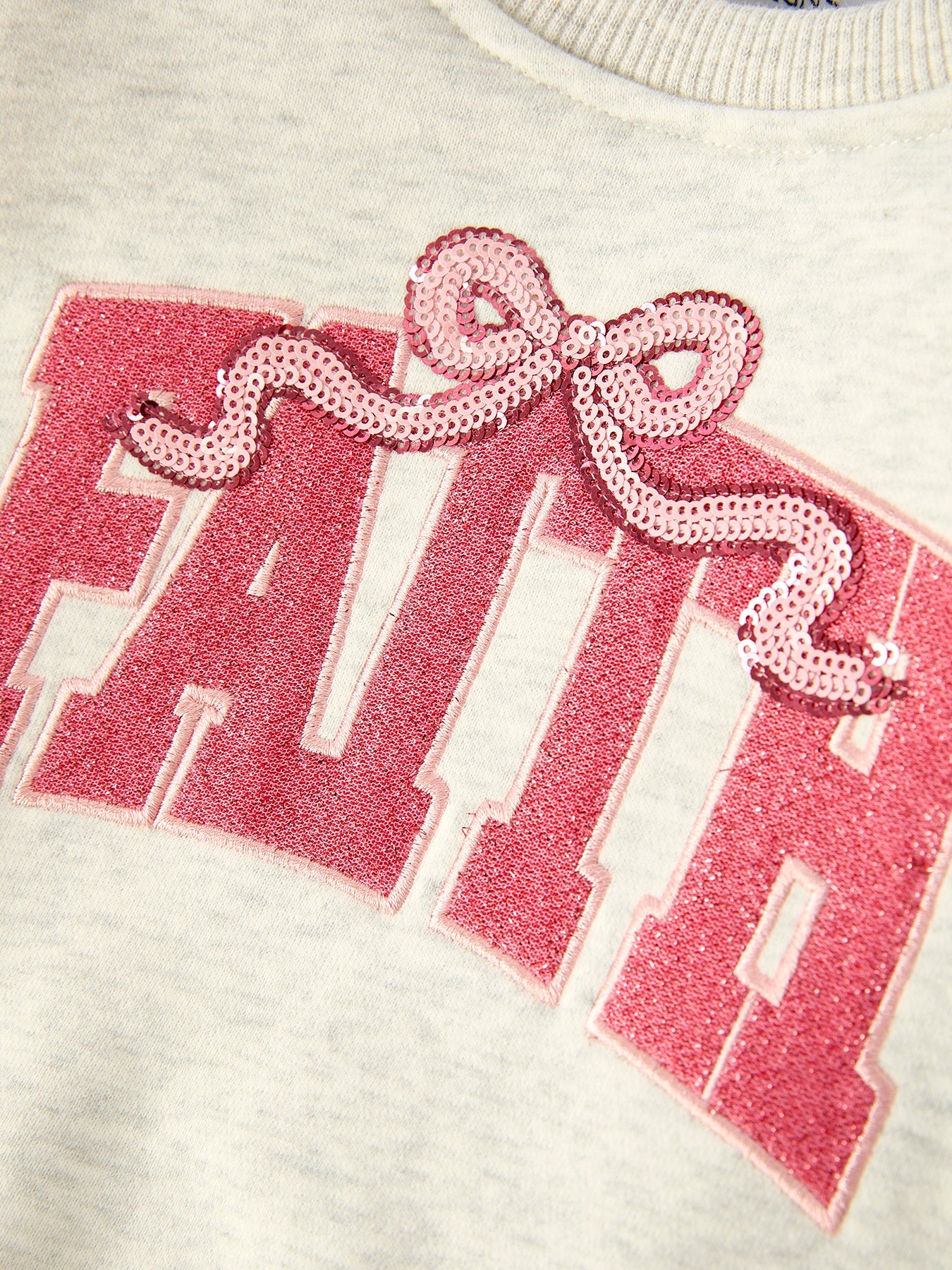 FAITH Letter Sweatshirt and Pink Tulle Skirt Set