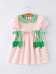 St. Patrick's Day Shamrock Girls' Striped Plaid Dress