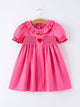 Valentine's Day Hot Pink Ruffle Collar Heart Applique Girls Dress