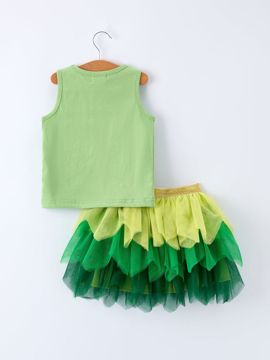 St. Patrick's Day Lucky Charm Green Tutu Skirt Set