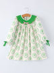 St. Patrick's Day Shamrock Striped Long Sleeve Girl Dress