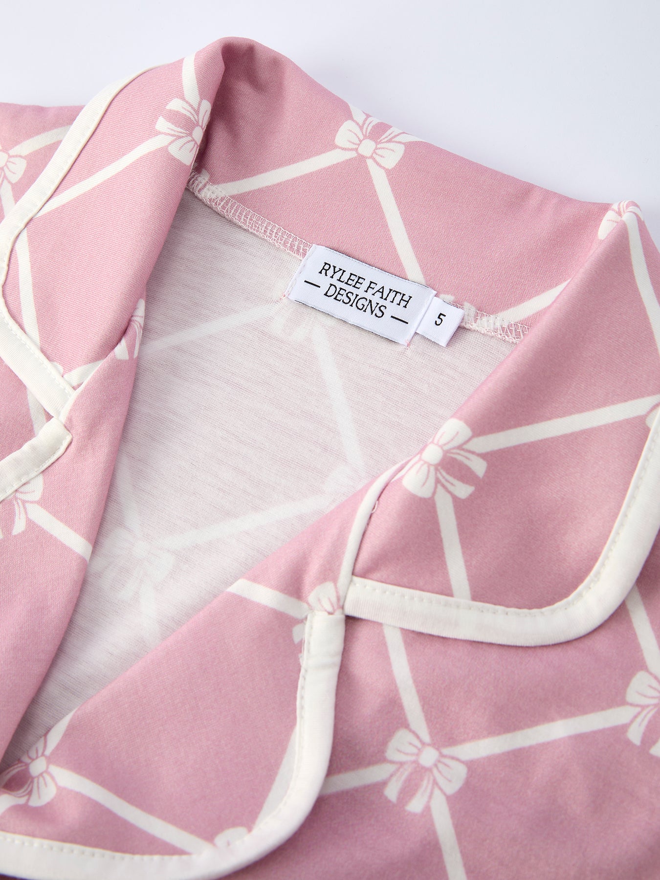 Mommy & Me Bow Girls Lapel Pajamas