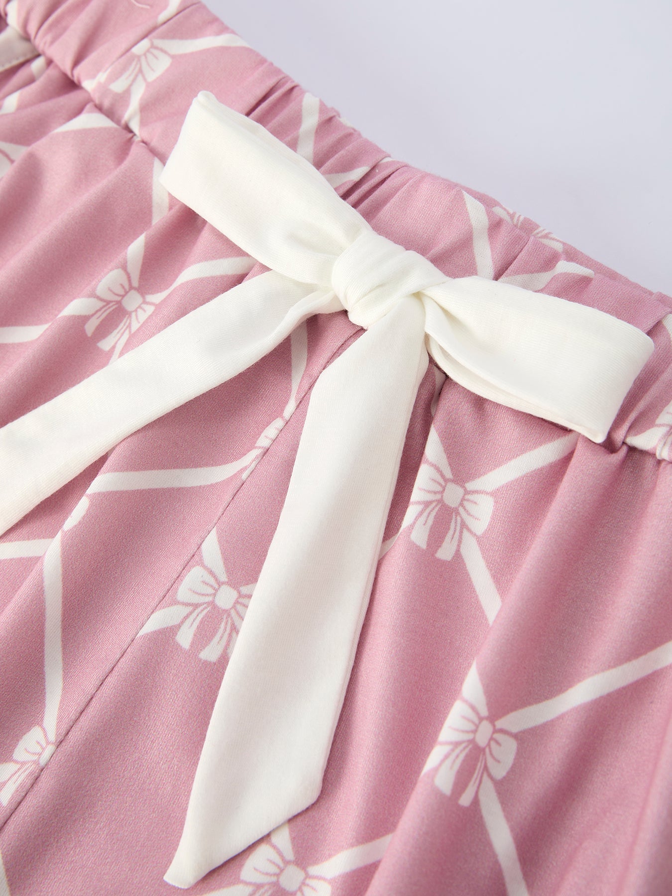 Mommy & Me Bow Girls Lapel Pajamas