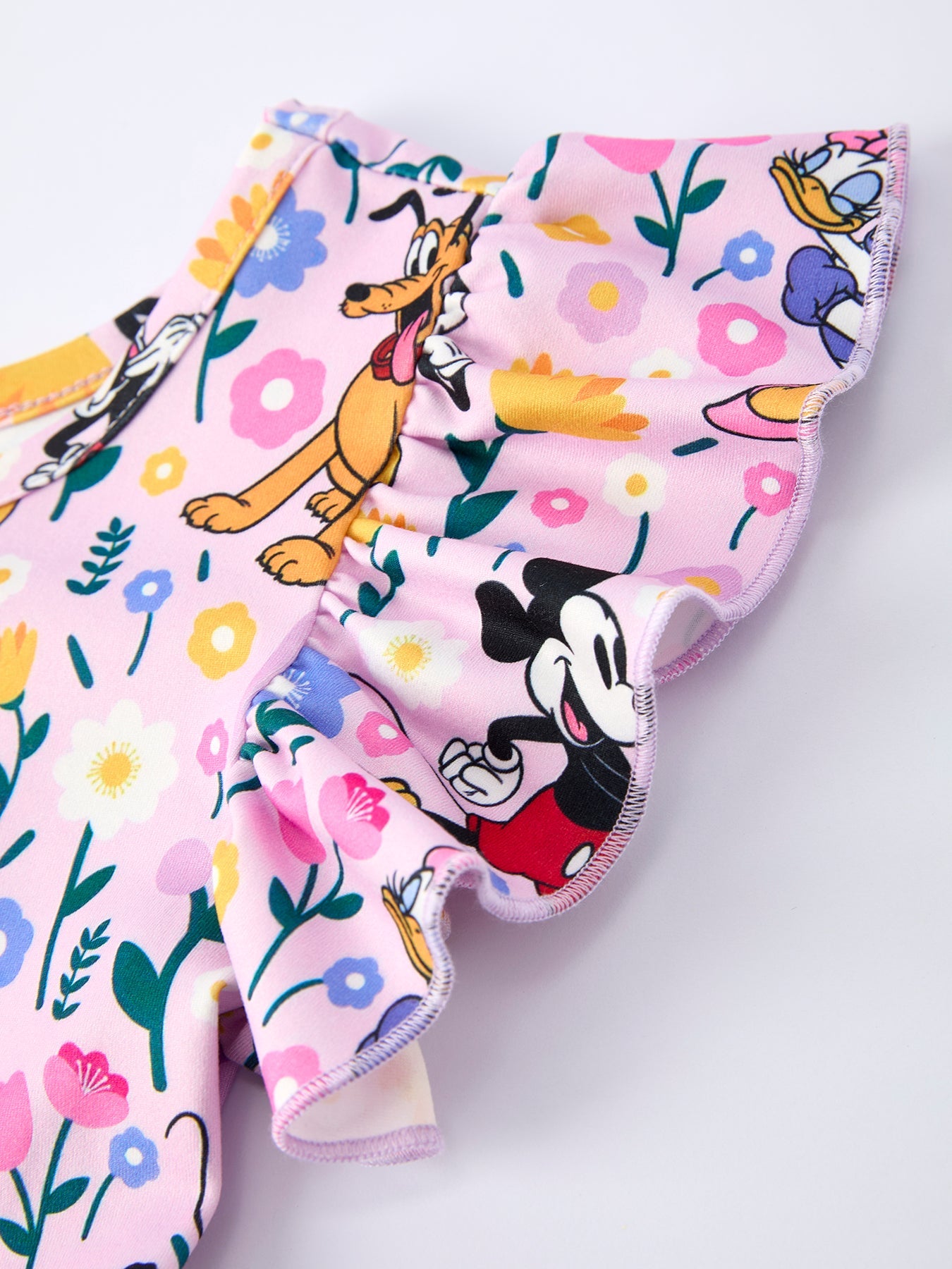 Easter Characters Floral Print Purple Girls' Dress