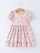 Easter Floral Bunny Girls Ruffle Hem Dress
