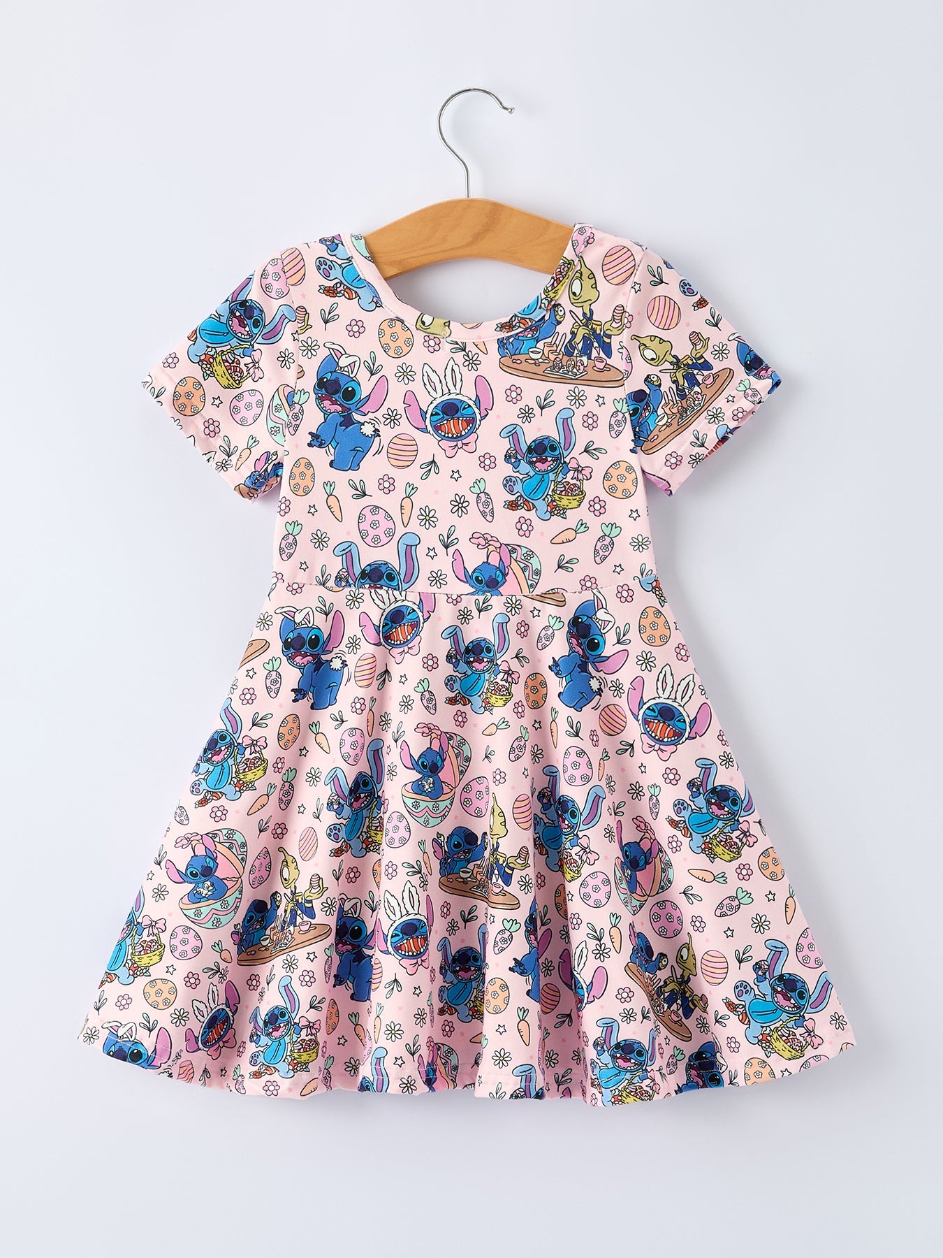 Easter Egg Character Carrot Print Girls' Dress