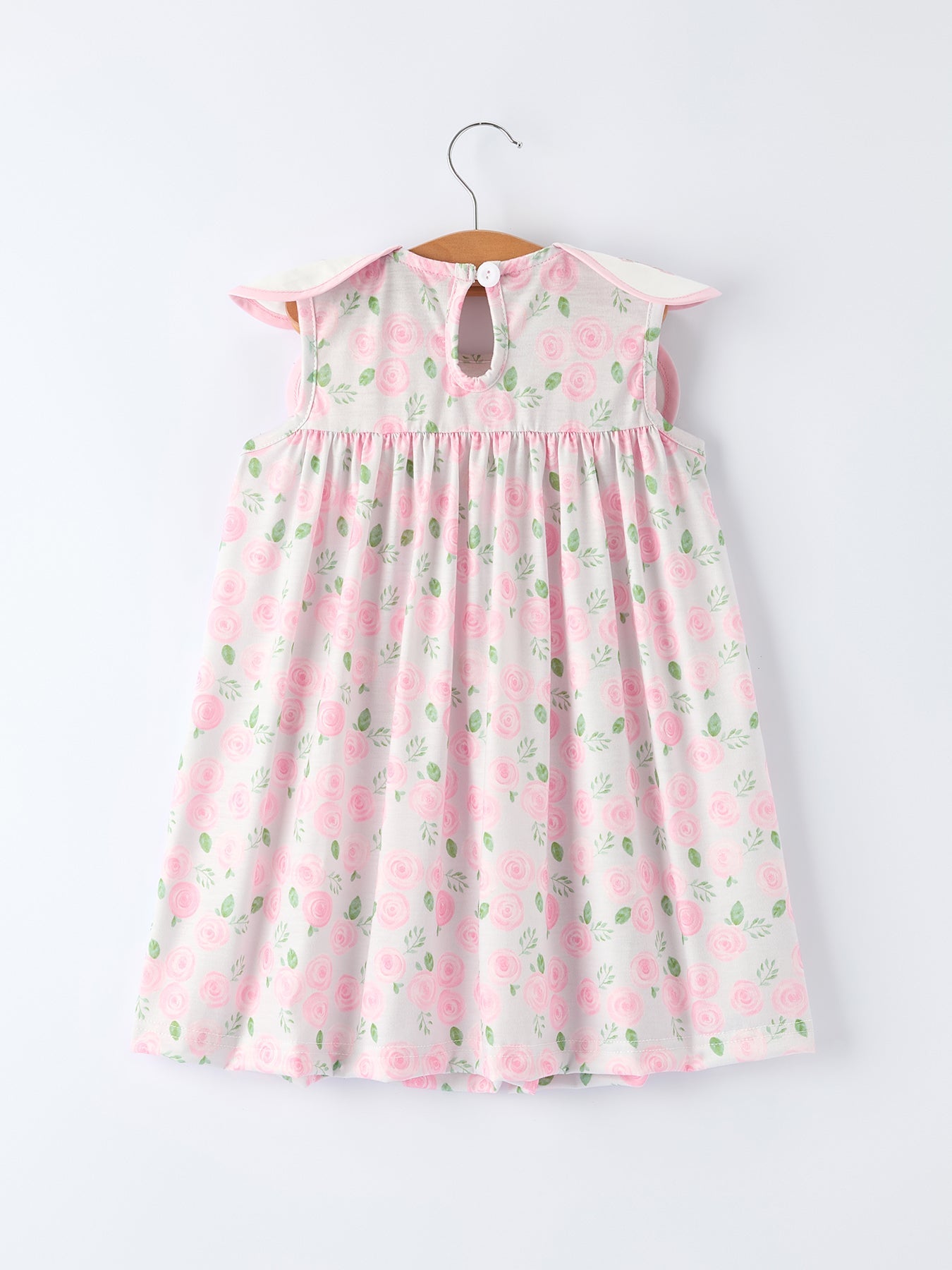 Floral Smocked Petal Peter Pan Collar Spring Dress