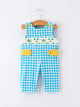 Fish Embroidery Smocking Plaid Baby Boy Romper