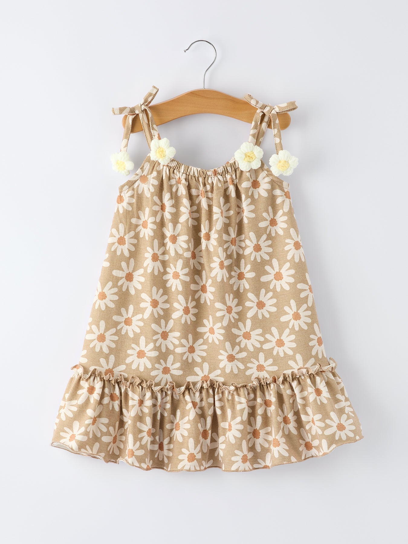 Floral Daisy Girl Spaghetti Strap Summer Dress