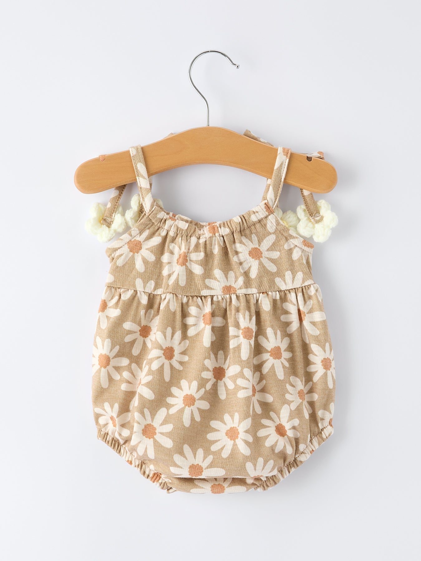 Floral Daisy Baby Girl Spaghetti Strap Summer Romper