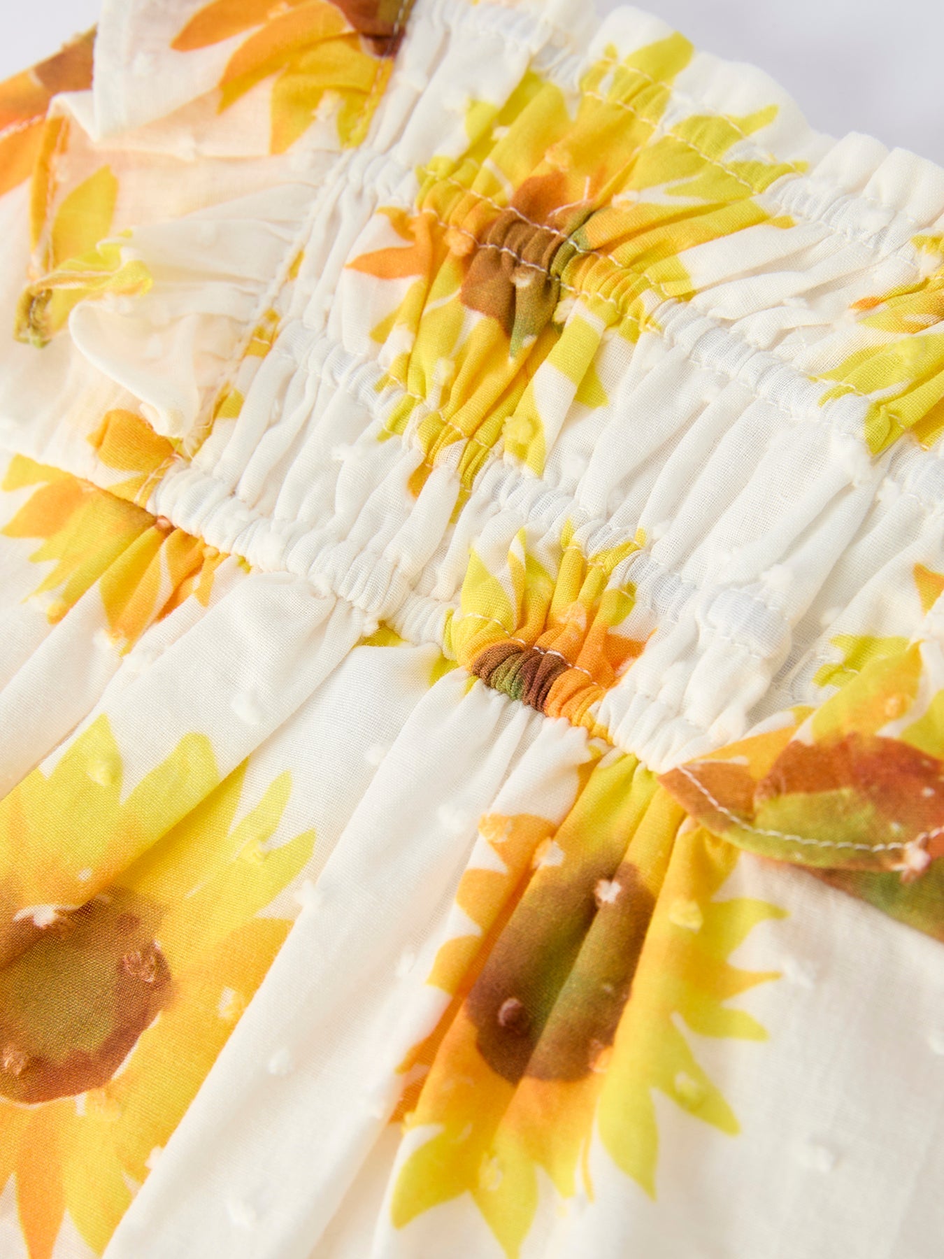 Sunflower Girls Smocked Summer Ruffle Romper