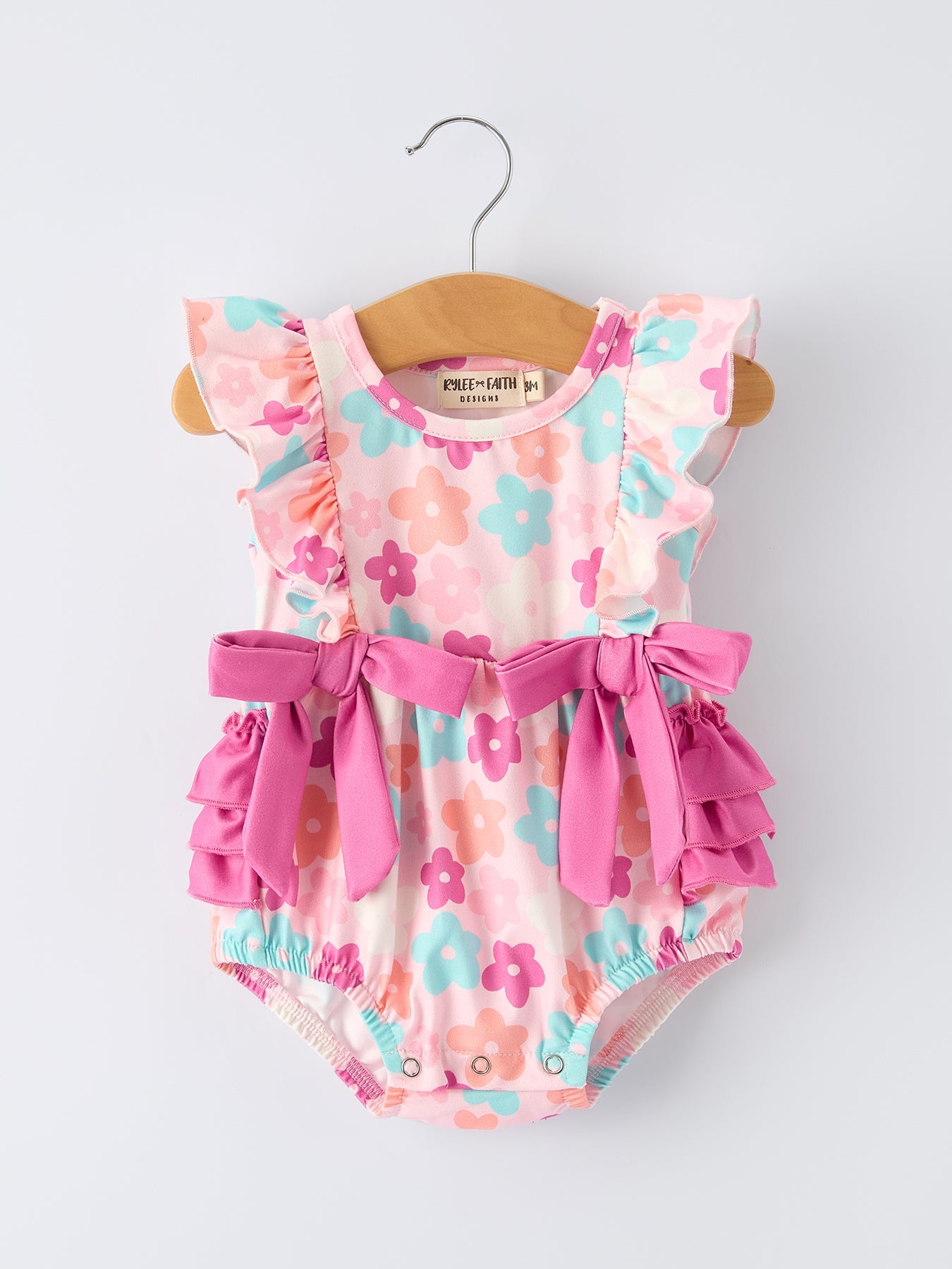 Colorful Floral Spring Ruffle Romper
