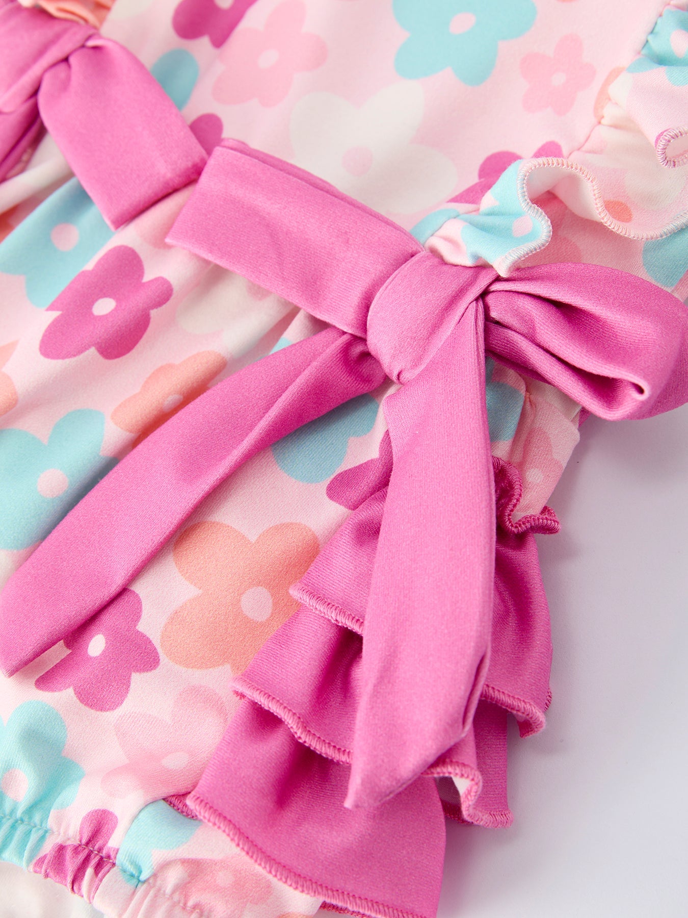 Colorful Floral Spring Ruffle Romper