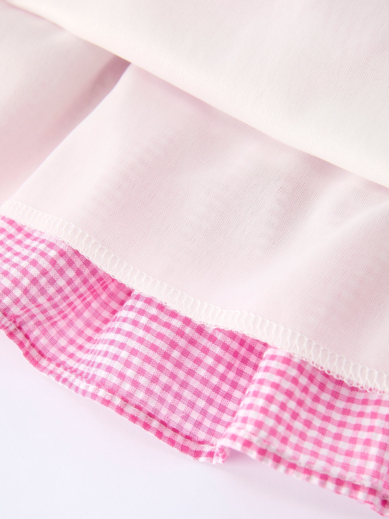 Colorblock Gingham Girls Summer Ruffle Dress