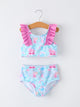 Summer Ocean Print Girls Two Piece Swimsuit