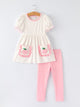 Back To School Girls' Apple Applique Set with Pockets