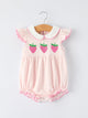 Strawberry Girl Romper Ruffle Peter Pan Collar