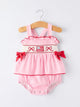4th of July Plaid Girls Romper Bow Ruffle