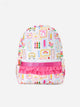 Back to School Print Girls Backpack Ruffle Bag