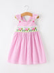 Turtle Girls Dress Pink Stripe Ruffle Strap