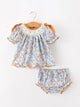 Fall Floral Smocked Girls Bloomer Set