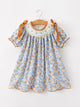 Fall Floral Smocked Girls Dress