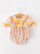Halloween Pumpkin Floral Baby Bubble Romper
