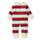 Rugby Peace Stripe Baby Boy Jumpsuit - Brick Red