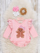 Gingerbread Dolly Embroidered Bubble Romper