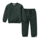 Acid Wash Sweatshirt & Pants Set - Zucchini Green