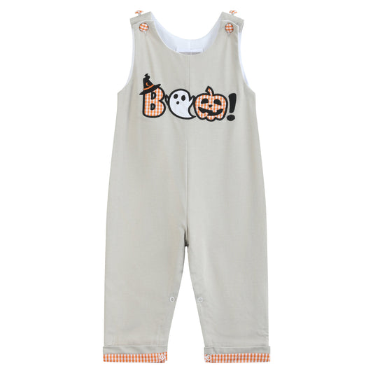 Gray Boo Applique Longalls