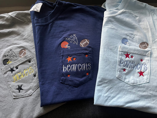 Customizable Football pocket tees