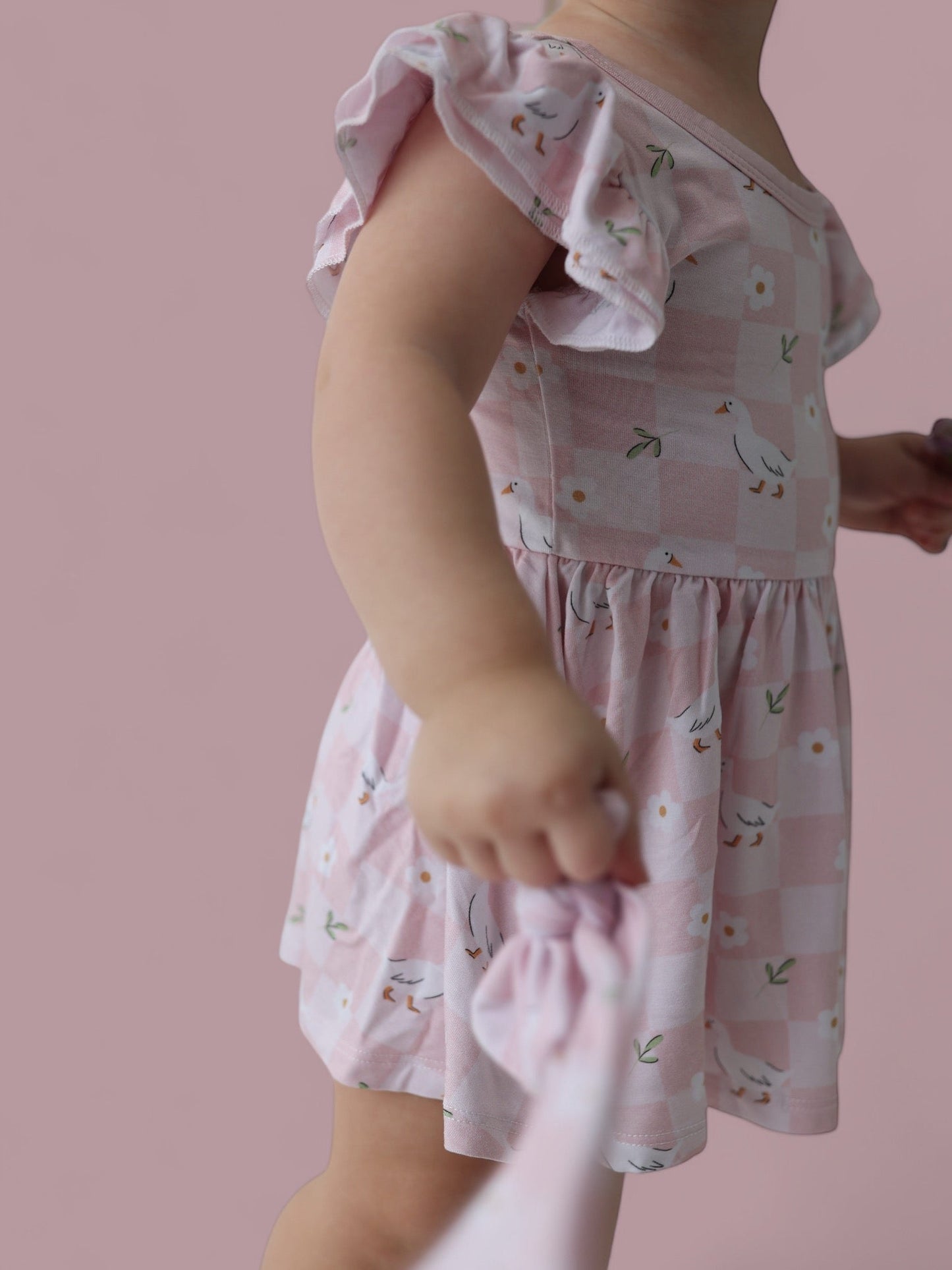 EXCLUSIVE DUCKS AND DAISIES DREAM CAP SLEEVE BODYSUIT DRESS