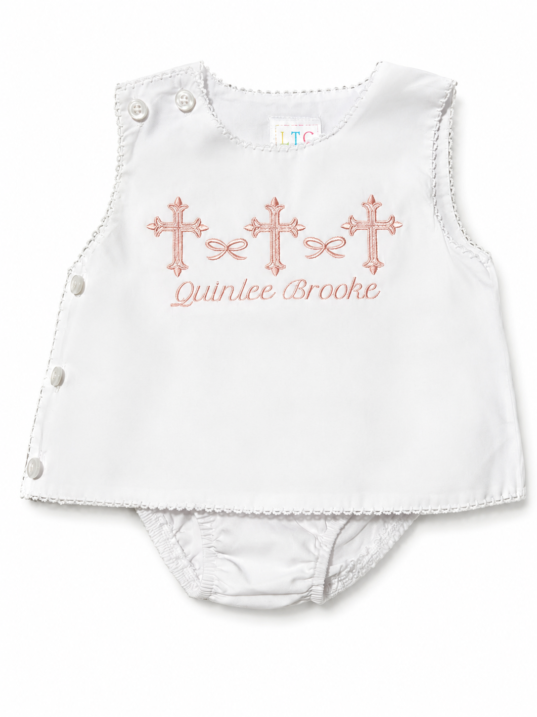 Personalized Heirloom Cross Embroidered Diaper Set