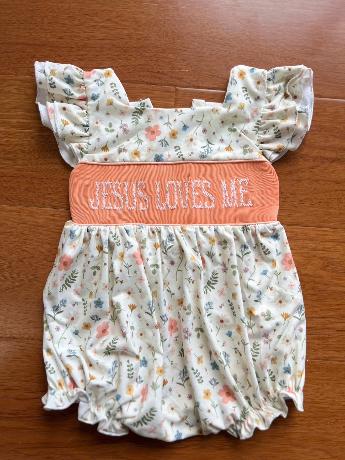 Hand Smocked Jesus Love Me bubble
