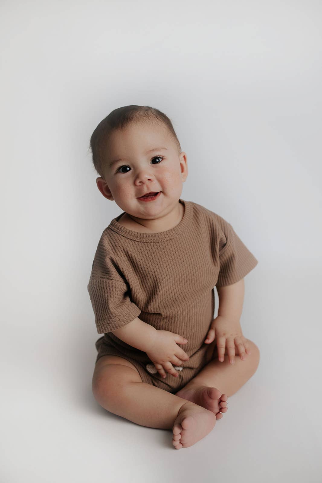 Cocoa Sands Neutral Summer Waffle Toddler Top & Bottom Set