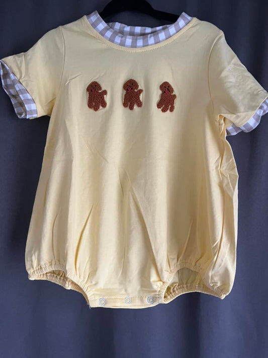 French Knot Doodle Puppy Romper