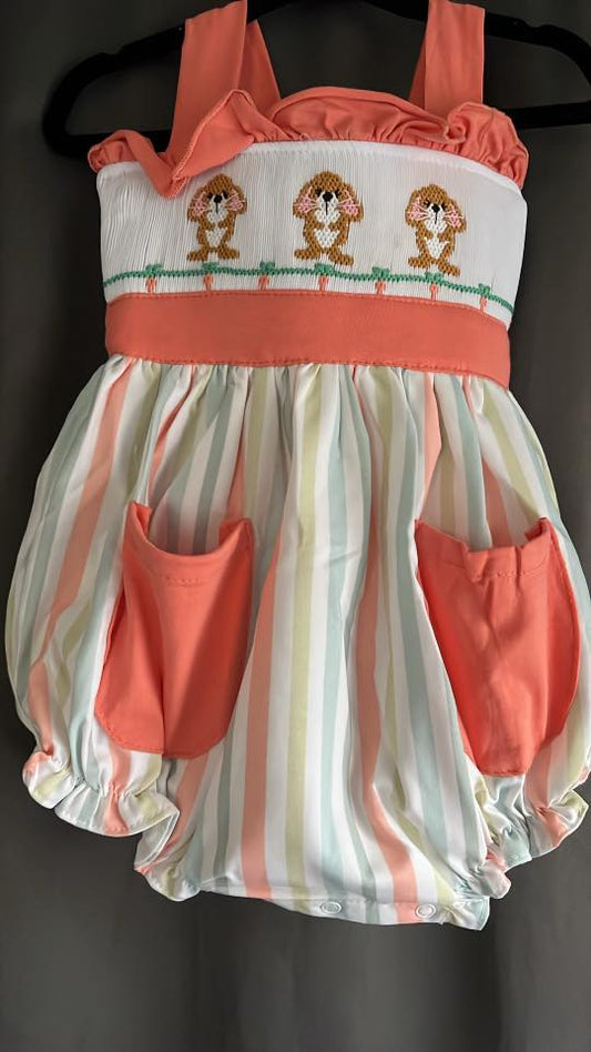 Hand Smocked Easter Bunny Bubble