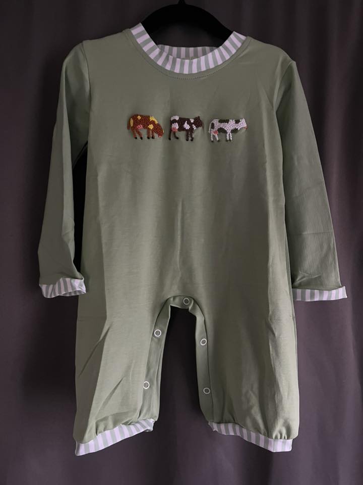 French Knot Cow Romper