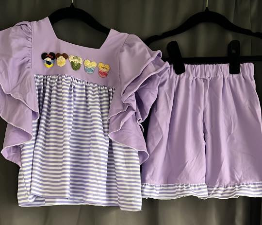 French Knot Mouse Princess Shorts set