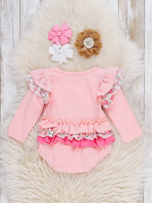 Gingerbread Dolly Embroidered Bubble Romper