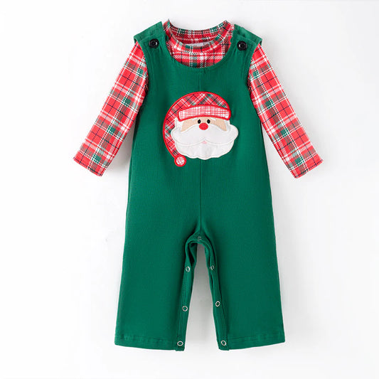 Christmas Santa Claus Applique Romper 2-piece set