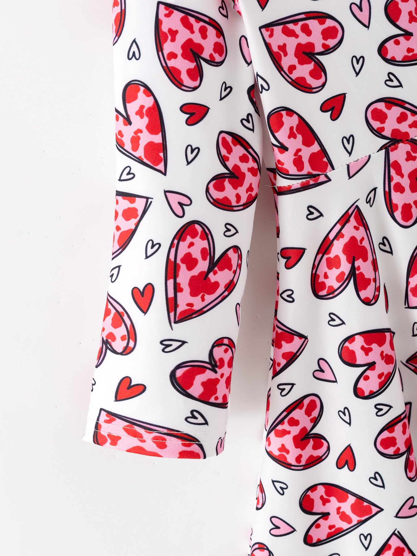 Girls Valentine Party Red Heart Print Dress