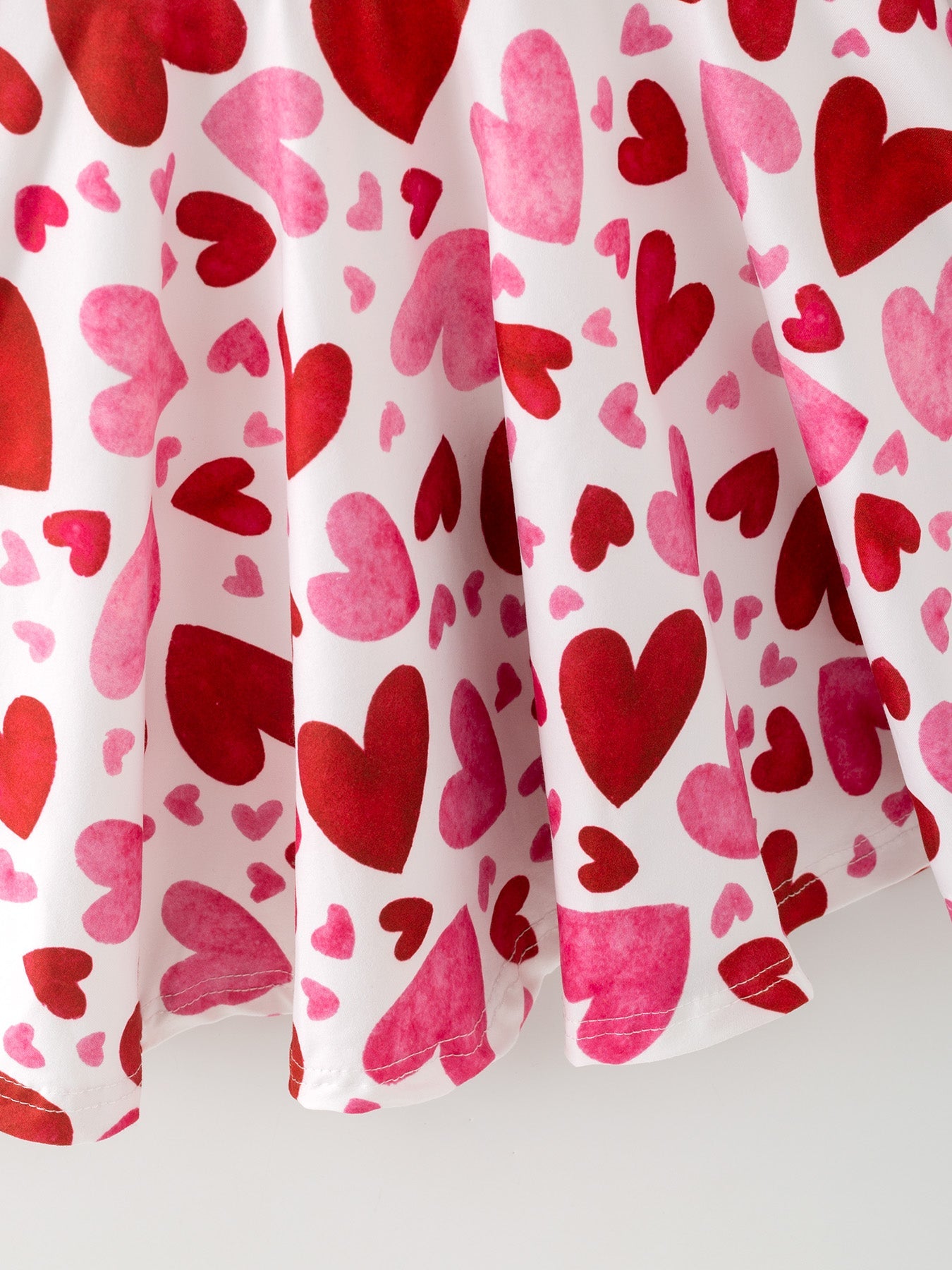 Valentine Cute Pink Red Heart Print Dress