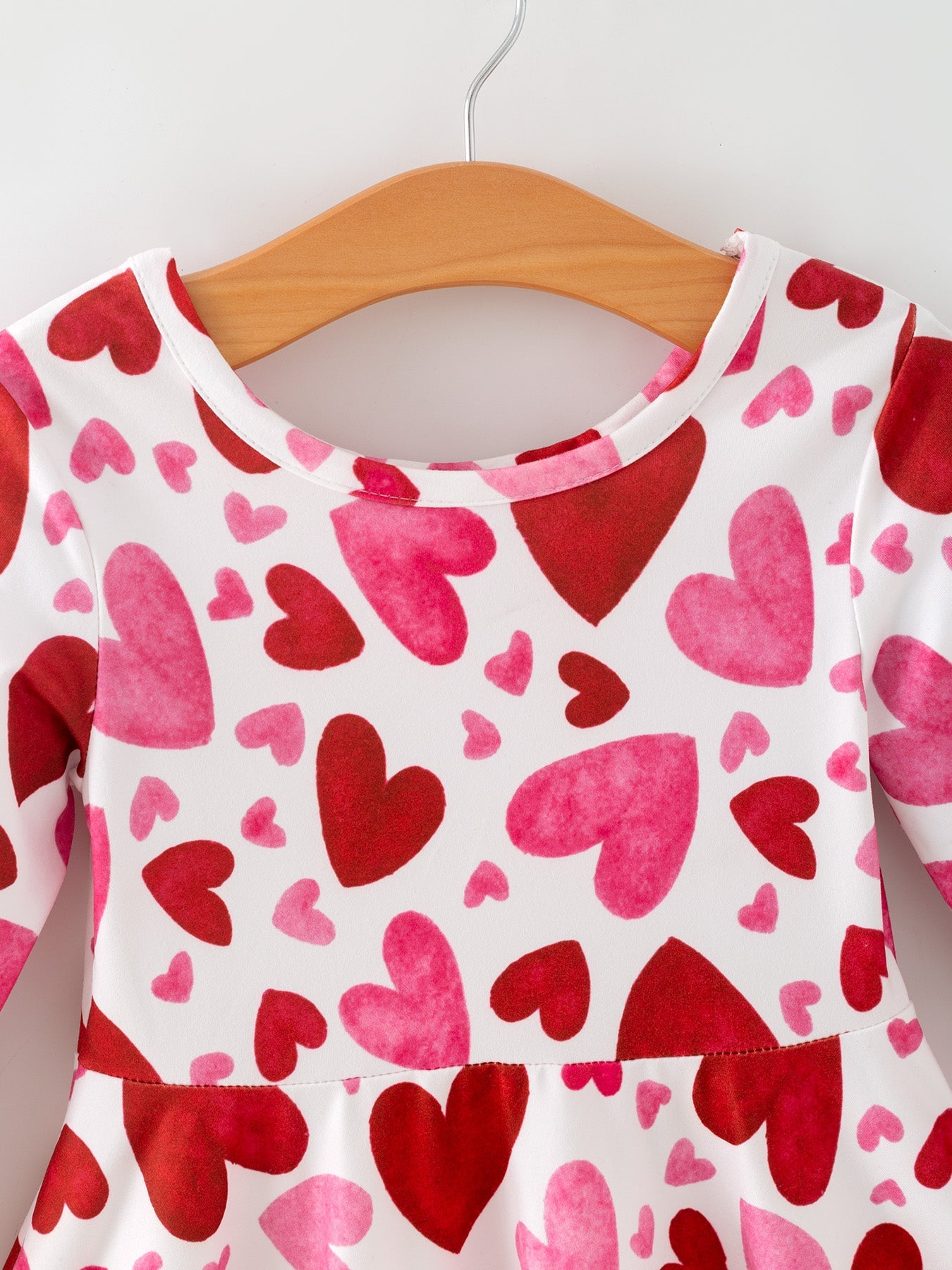 Valentine Cute Pink Red Heart Print Dress