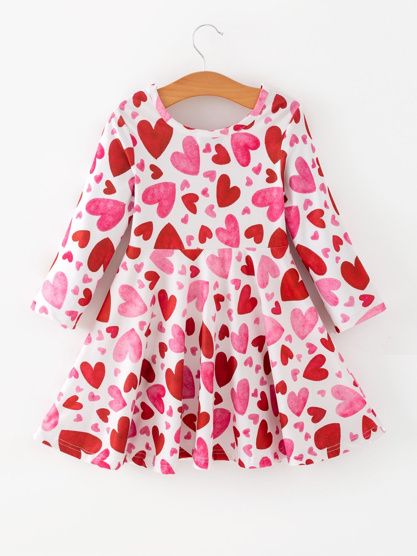 Valentine Cute Pink Red Heart Print Dress