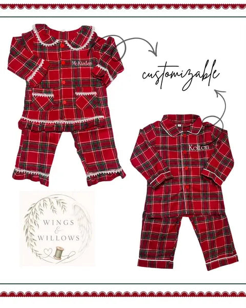 Personalized Flannel Christmas Pajamas