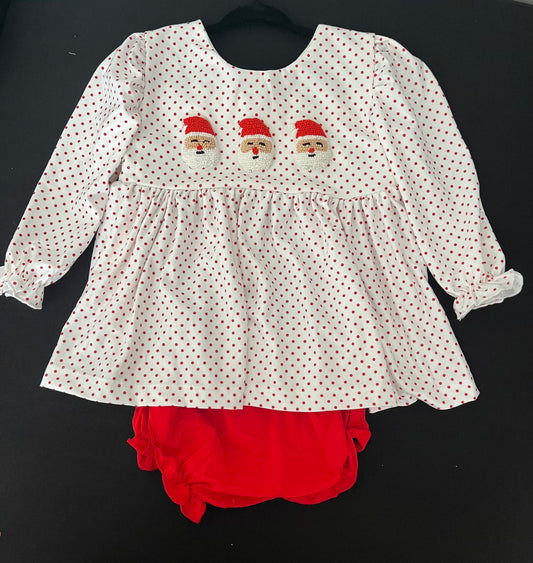 French Knot Santa Bloomer set