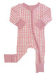 2-Way Convertible Zip Romper, Pink Gingham